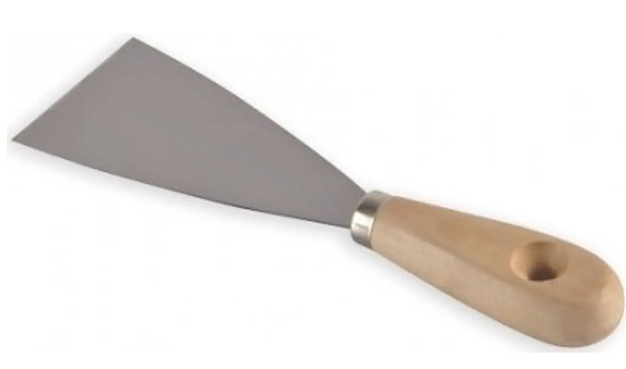 ESPATULA RECTA MANGO DE MADERA 3"