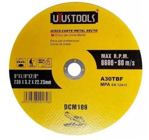 DISCO DE CORTE METAL 7" (180X3.2X22,23 MM) UYUSTOOLS A30TBF