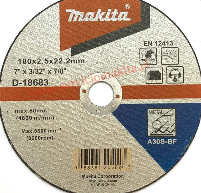DISCO DE CORTE METAL 7" 180X2.5X22.23 MAKITA