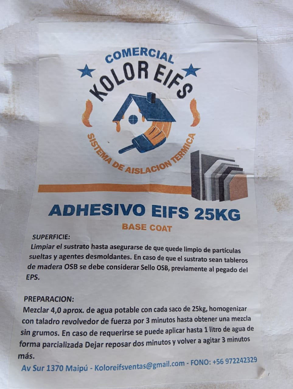 ADHESIVO EIFS BASECOAT KOLOR EIFS DE 25 KG