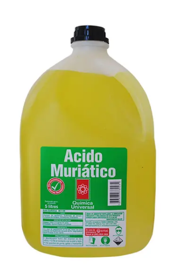 ACIDO MURIATICO DE 5LTR QUIMICA UNIVERSAL