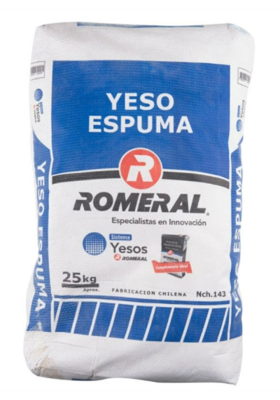 YESO ESPUMA SACOS DE 25 KG, ROMERAL