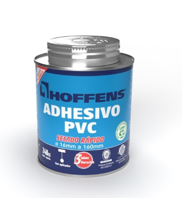 ADHESIVO PVC HOFFENS LATA - SECADO RÁPIDO 240 CC.