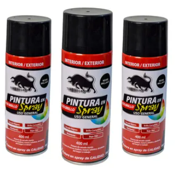 PINTURA SPRAY AEROSOL USO GENERAL NEGRO OPACO MATE