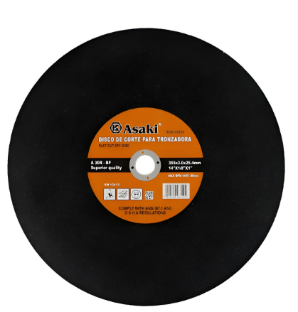 DISCO DE CORTE METAL TRONZADORA 355X3.0X25MM 14 PULG 80m/s
