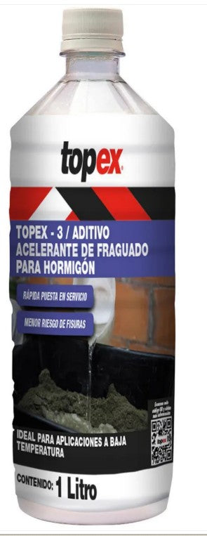 ACELERANTE DE FRAGUADO PARA HORMIGÓN 1 LITRO TOPEX-3