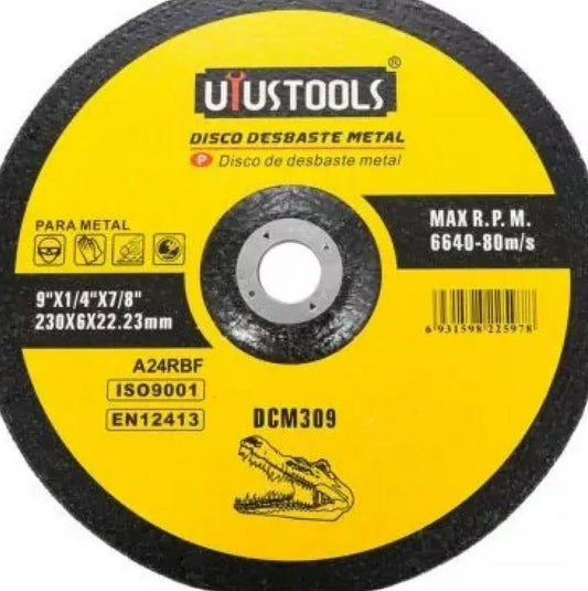 DISCO DE CORTE METAL  9" (230X3.2X22 ,23MM) UYUSTOOLS A24RBF