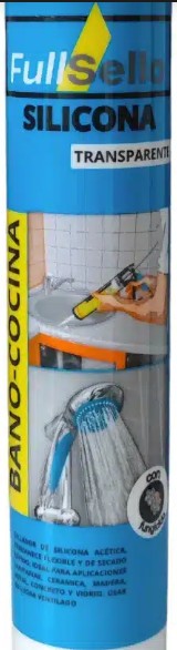 SILICONA ACÉTICA PARA BAÑO Y COCINA TRANSPARENTE FULLSELLO 300ML